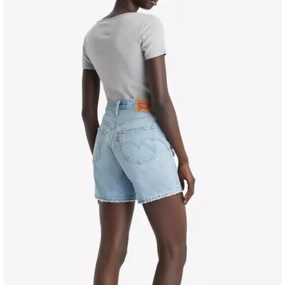 Levi's 501 Mid Thigh Shorts Light Wash Jean Shorts Jorts 33 - Picture 1 of 11